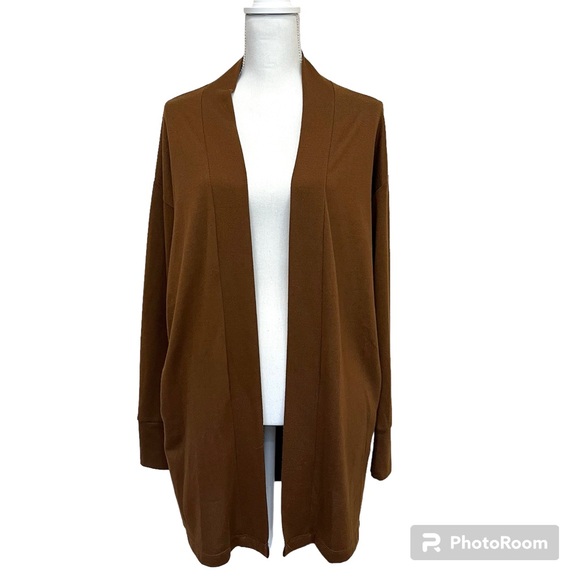 Sanctuary Brown Open Cardigan Sweater with Pockets - Picture 1 of 13